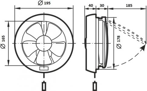 Вентилятор осевой оконный ERA HPS 15 d178